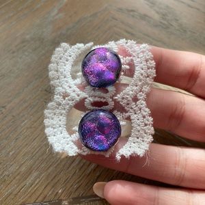 Galaxy blown glass earrings